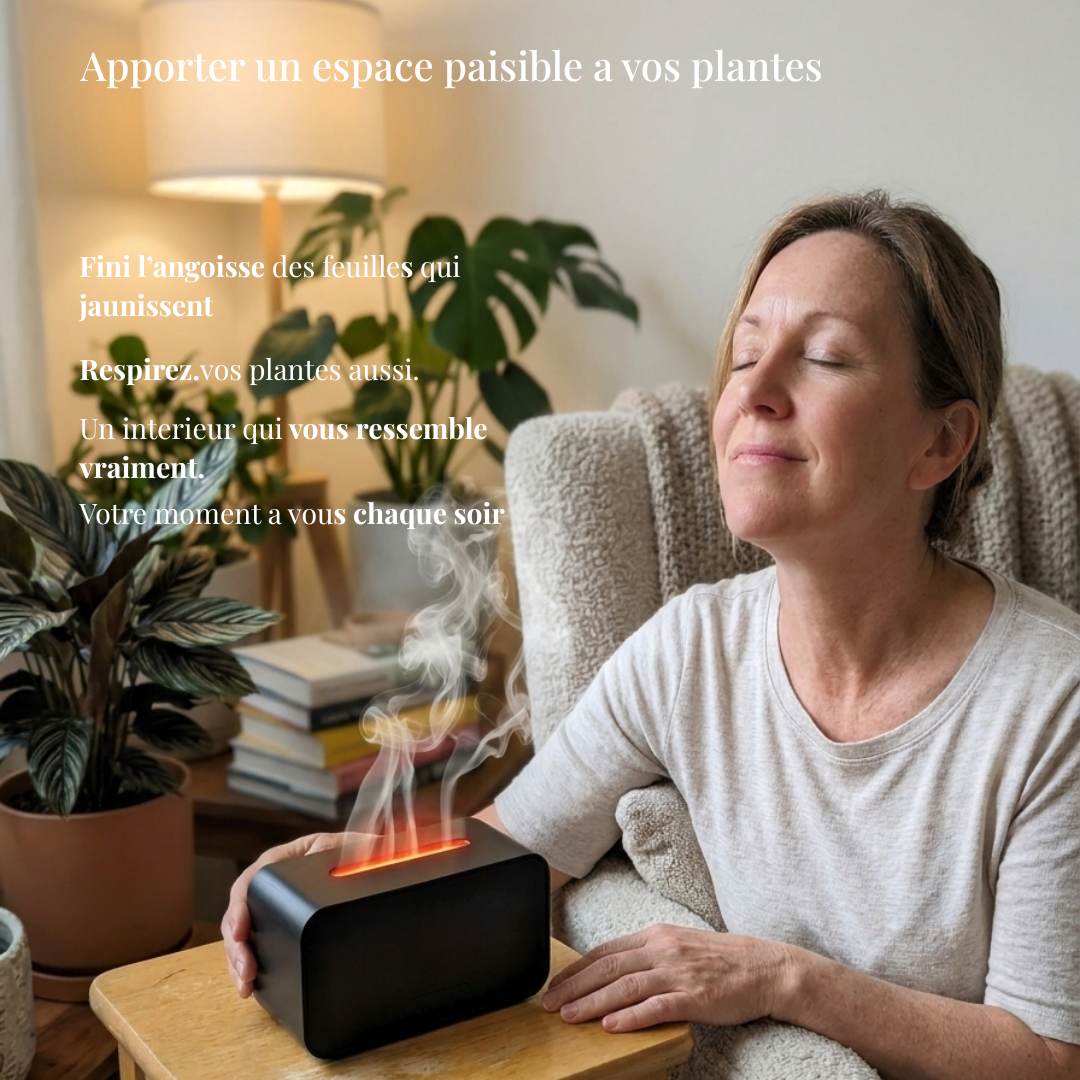 humidificateur flamme plantes tropicales monstera