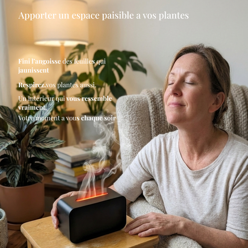 humidificateur flamme plantes tropicales monstera