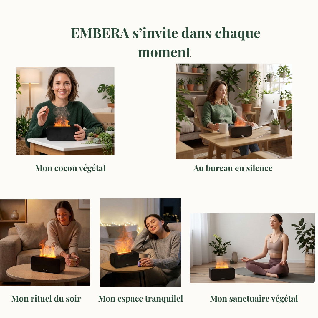 Plant Mom humidificateur flamme ambiance cosy 
